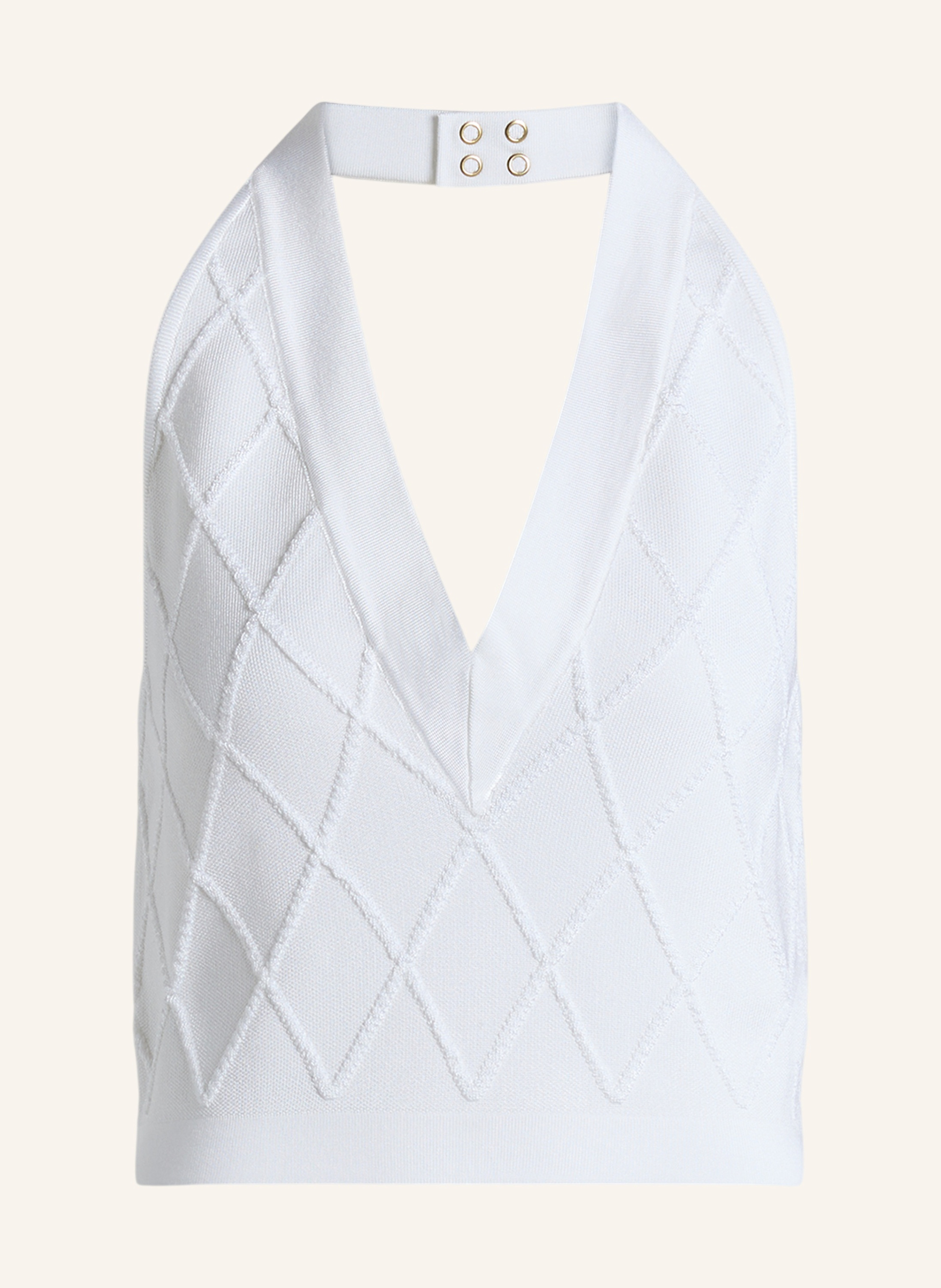 BALMAIN Rückenfreies Top aus gestepptem Strick