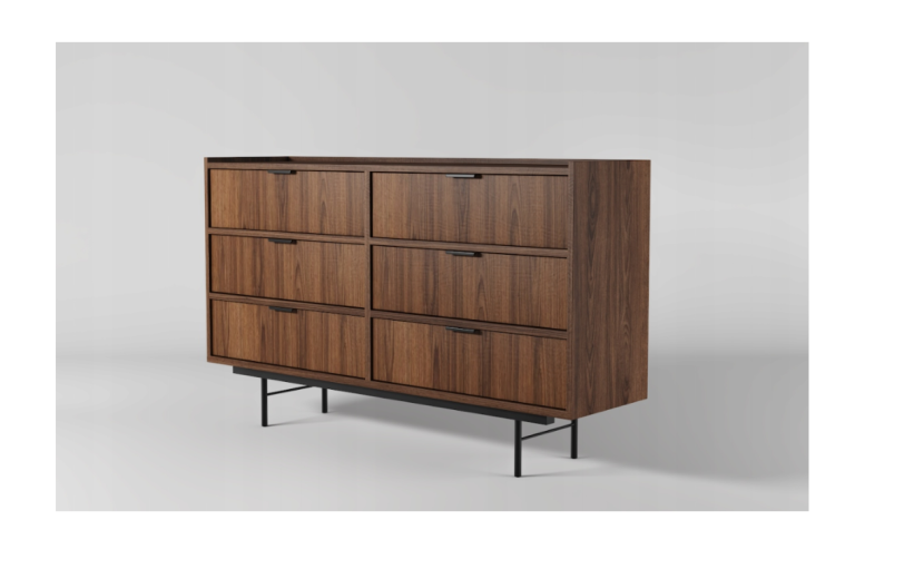 Orzech Warmia komoda 150cm szuflady 6sz EDEN KM