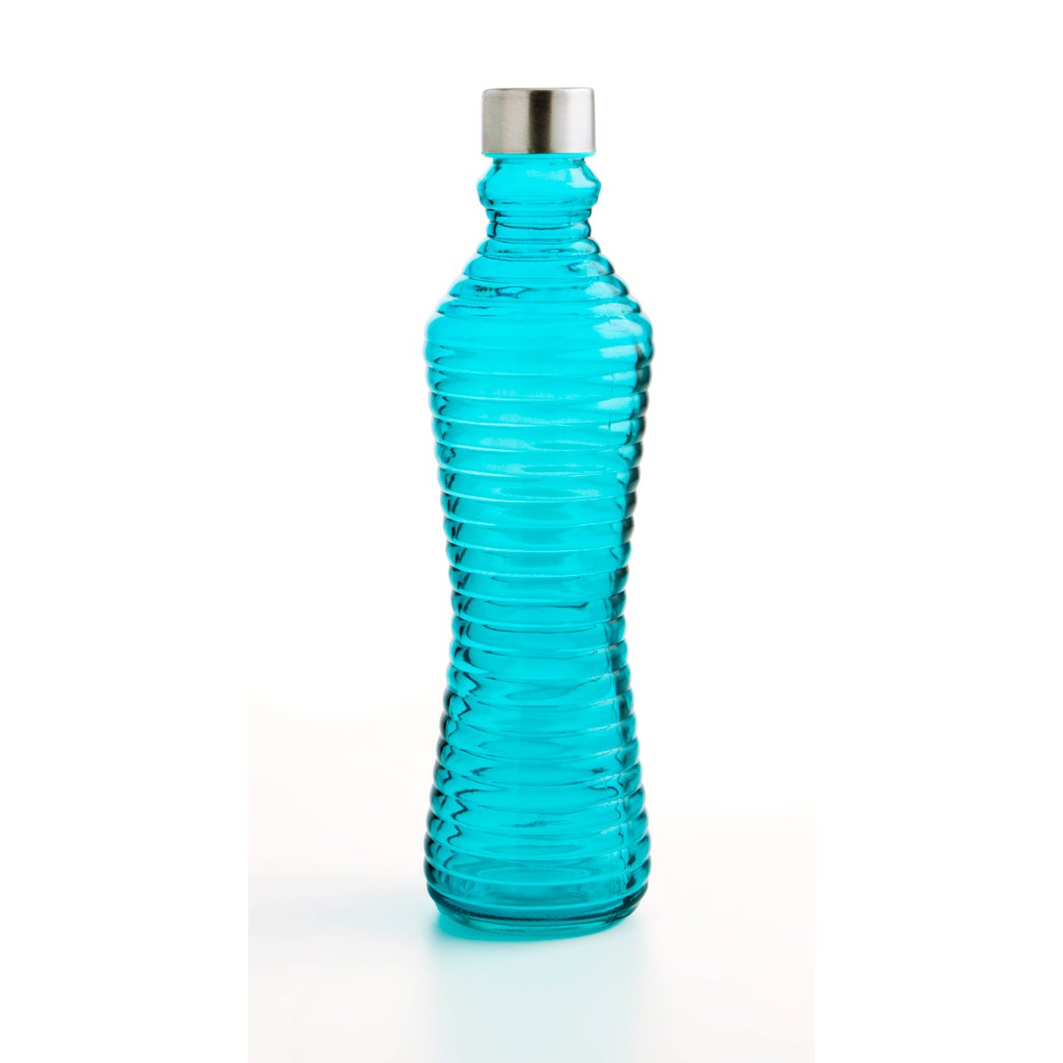 Garrafa de vidro com tampa em metal 1l