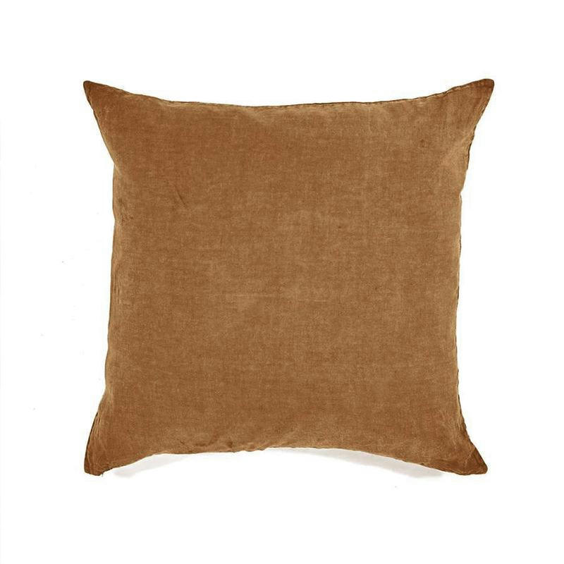 BASES DE LA LITERIE - Taie d'oreiller en lin pur lavé Bronze 65x65