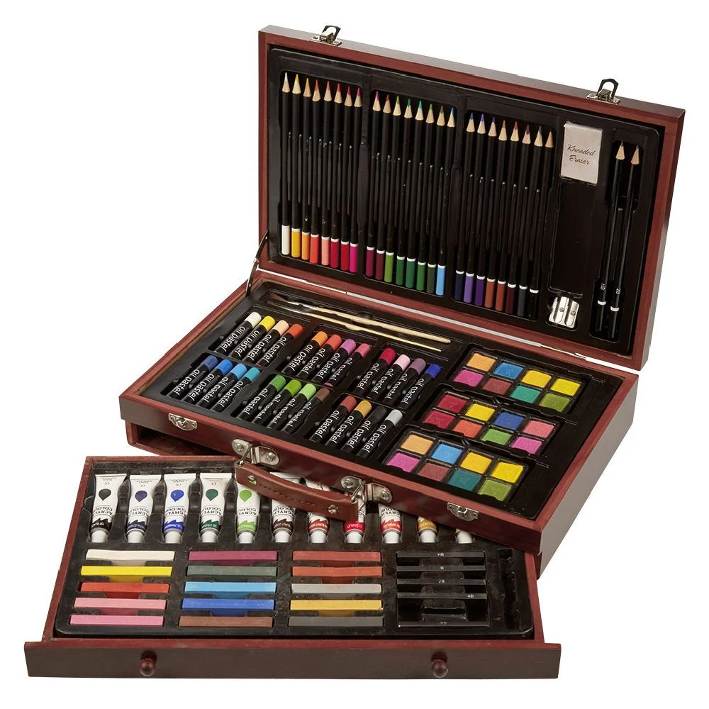Mallette d'artiste peinture et dessin 112 pièces
