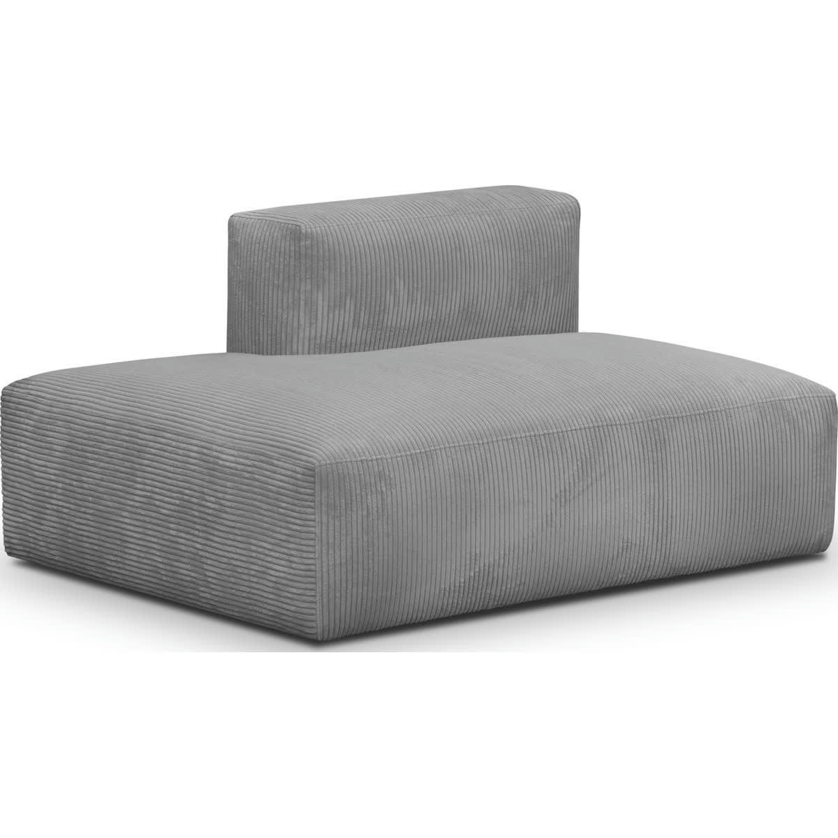 MODULO NEW - Module d'angle ouvert à gauche 2 places en velours côtelé gris clair