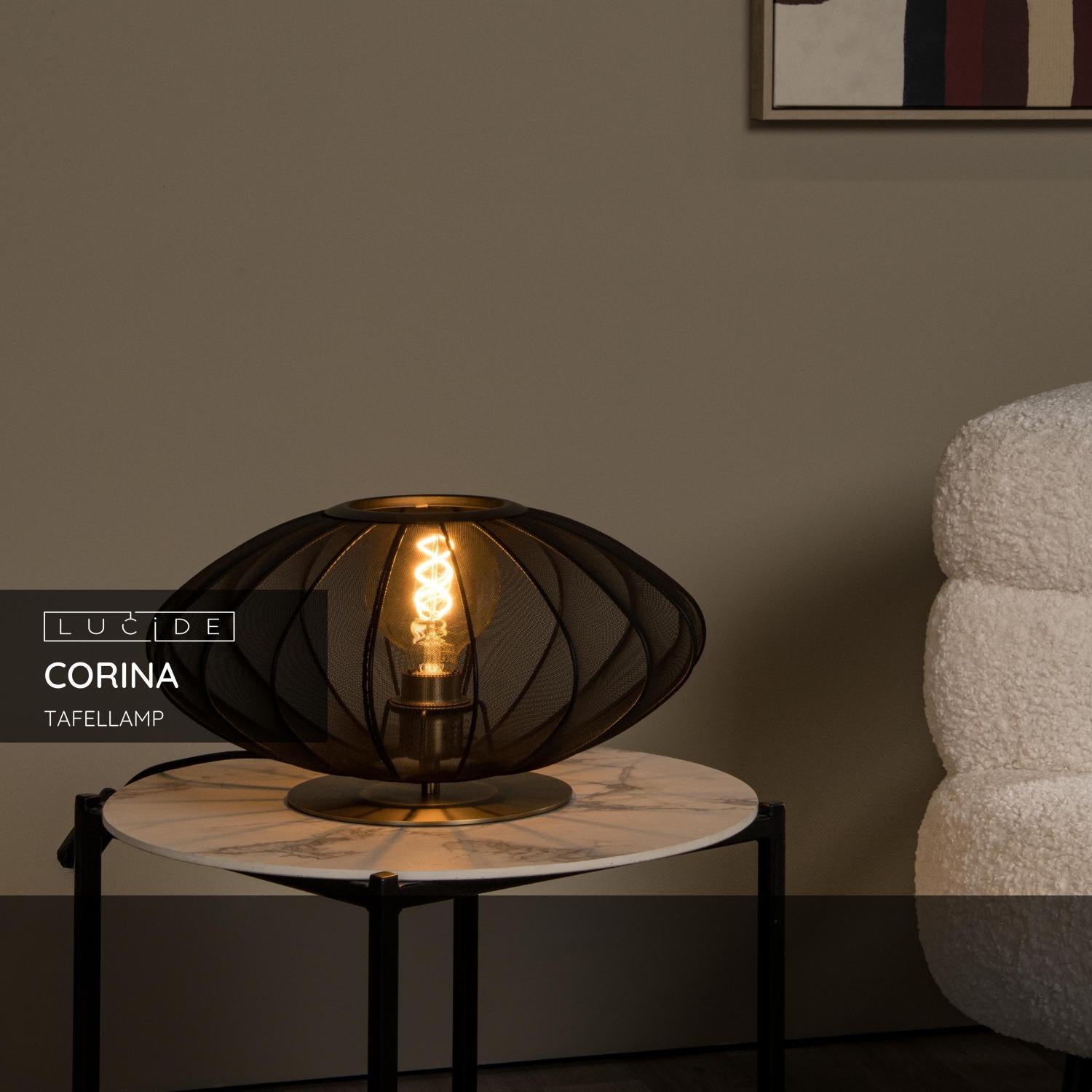 Lucide CORINA Tafellamp - Zwart