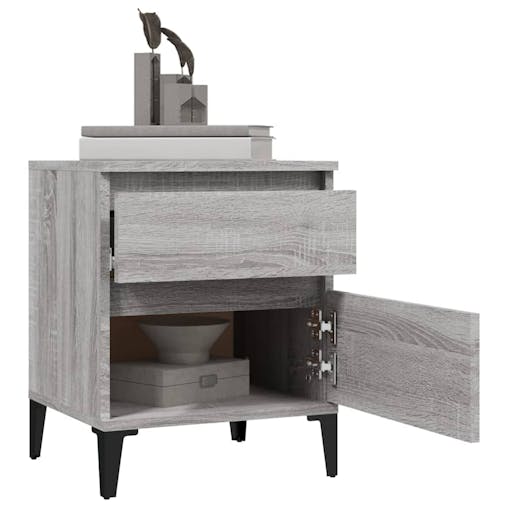 NNEVL Bedside Cabinets 2 pcs Grey Sonoma 40x35x50 cm