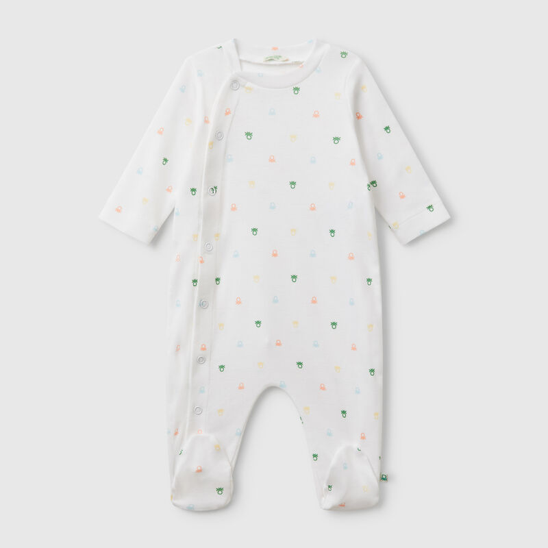 Long onesie with floral print