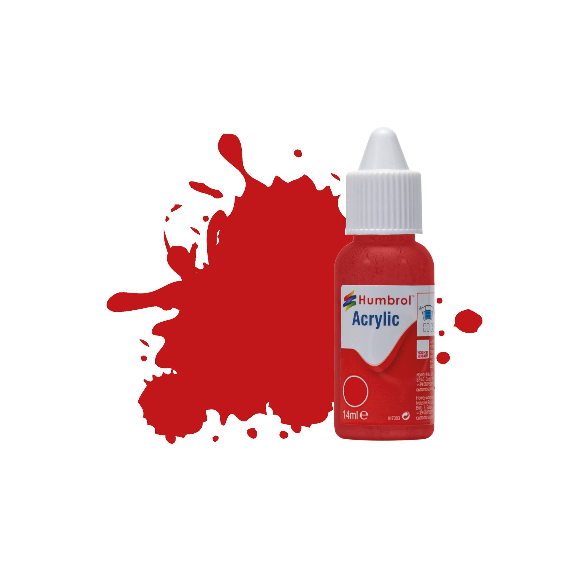 Humbrol 220 Italian Red Gloss Paint Acrylic Dropper 14ml