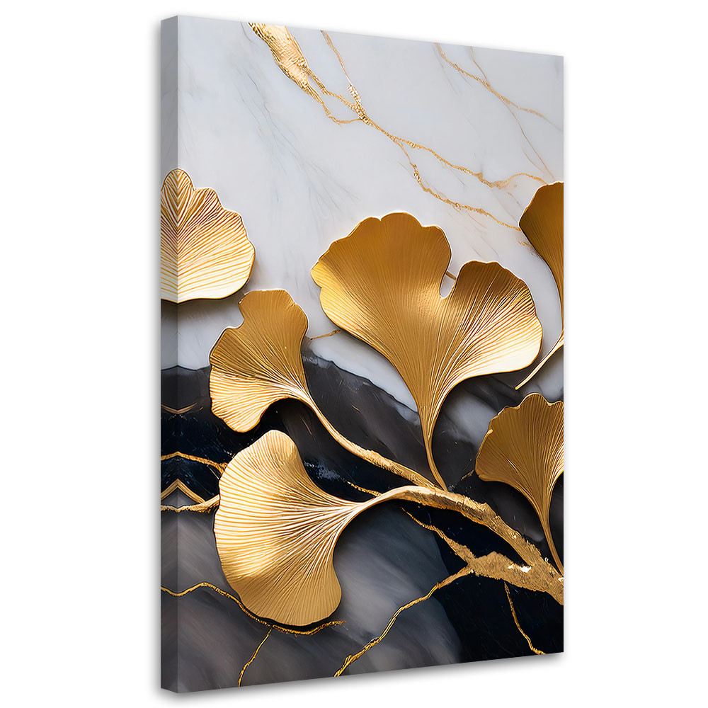 Feeby Obraz nowoczesny, Kwiaty Ginko Glamour Marmur 40x60