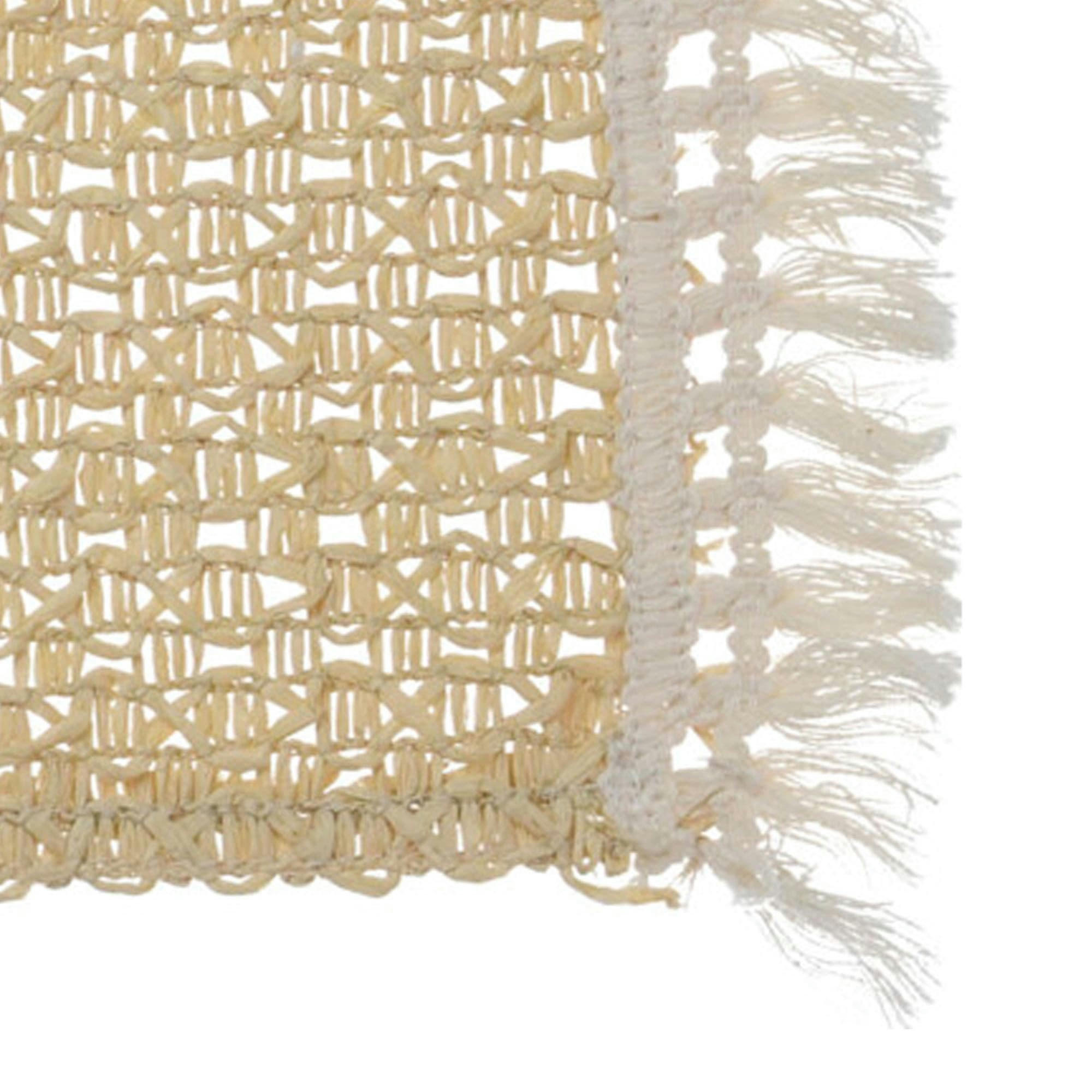 - Set de table rectangulaire beige et blanc - 51x30cm