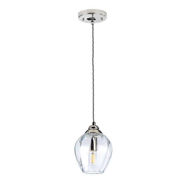 Lampa wisząca polerowany nikiel Tiber 1xE27x60W Elstead