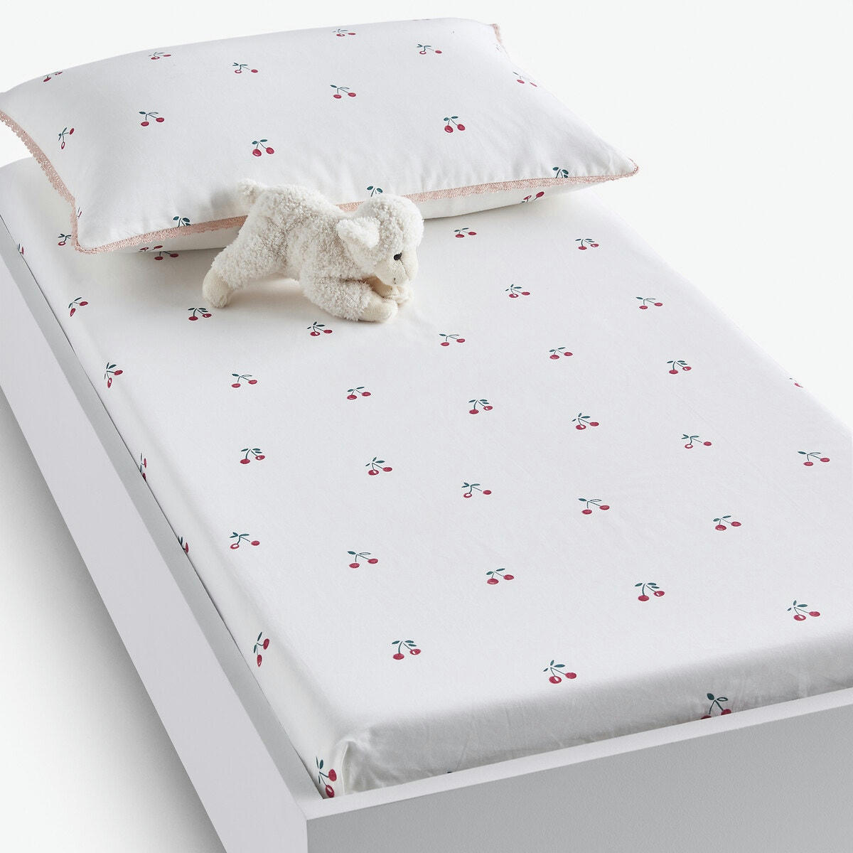 Drap-housse bébé coton bio bonnet 17 cm, Griotte