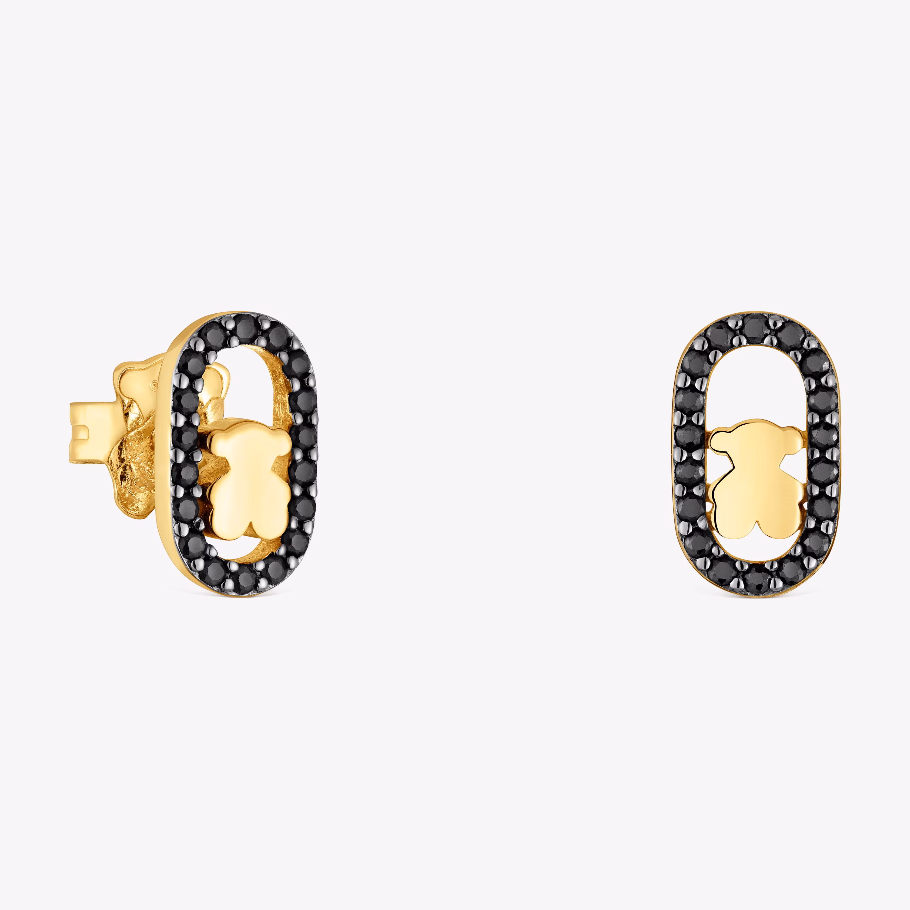 Pendientes con baño de oro 18 kt sobre plata y espinelas Camille
