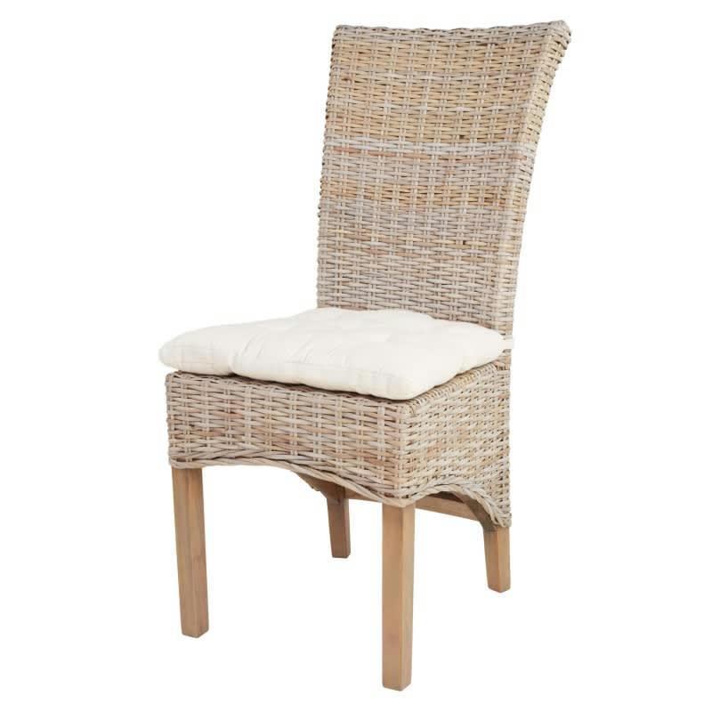 TAO - Chaise en rotin tressé gris