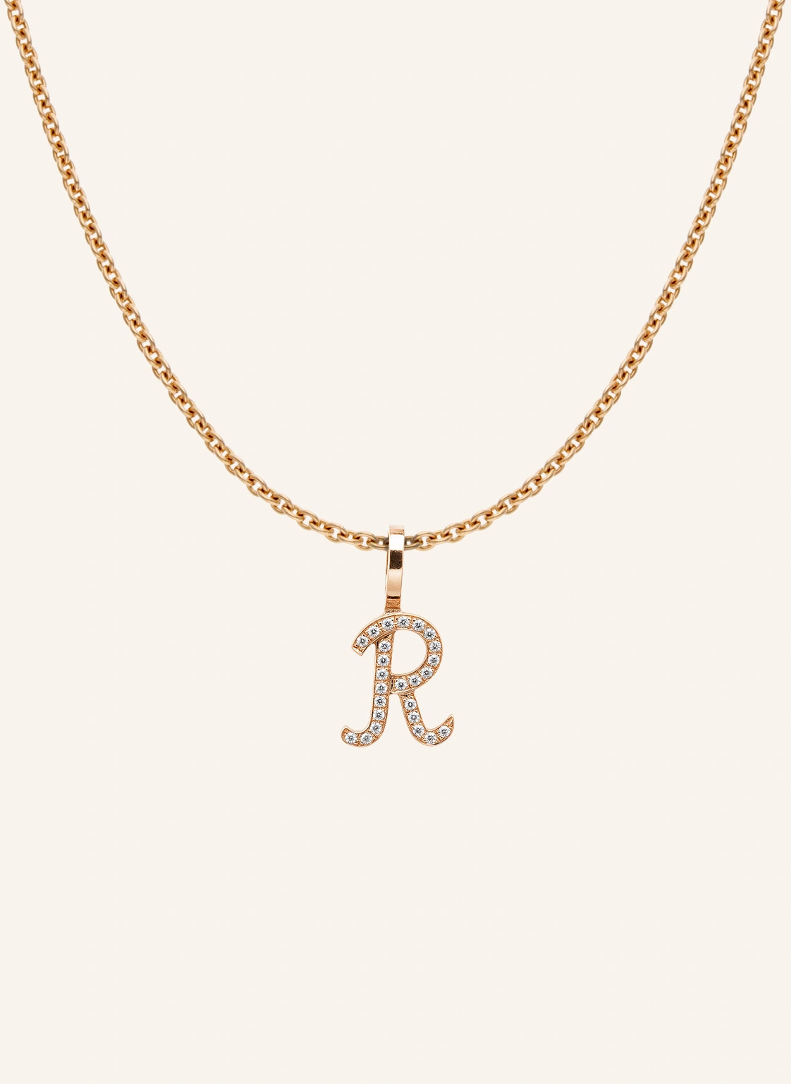 CADA Kette TINY DIAMOND LETTER R