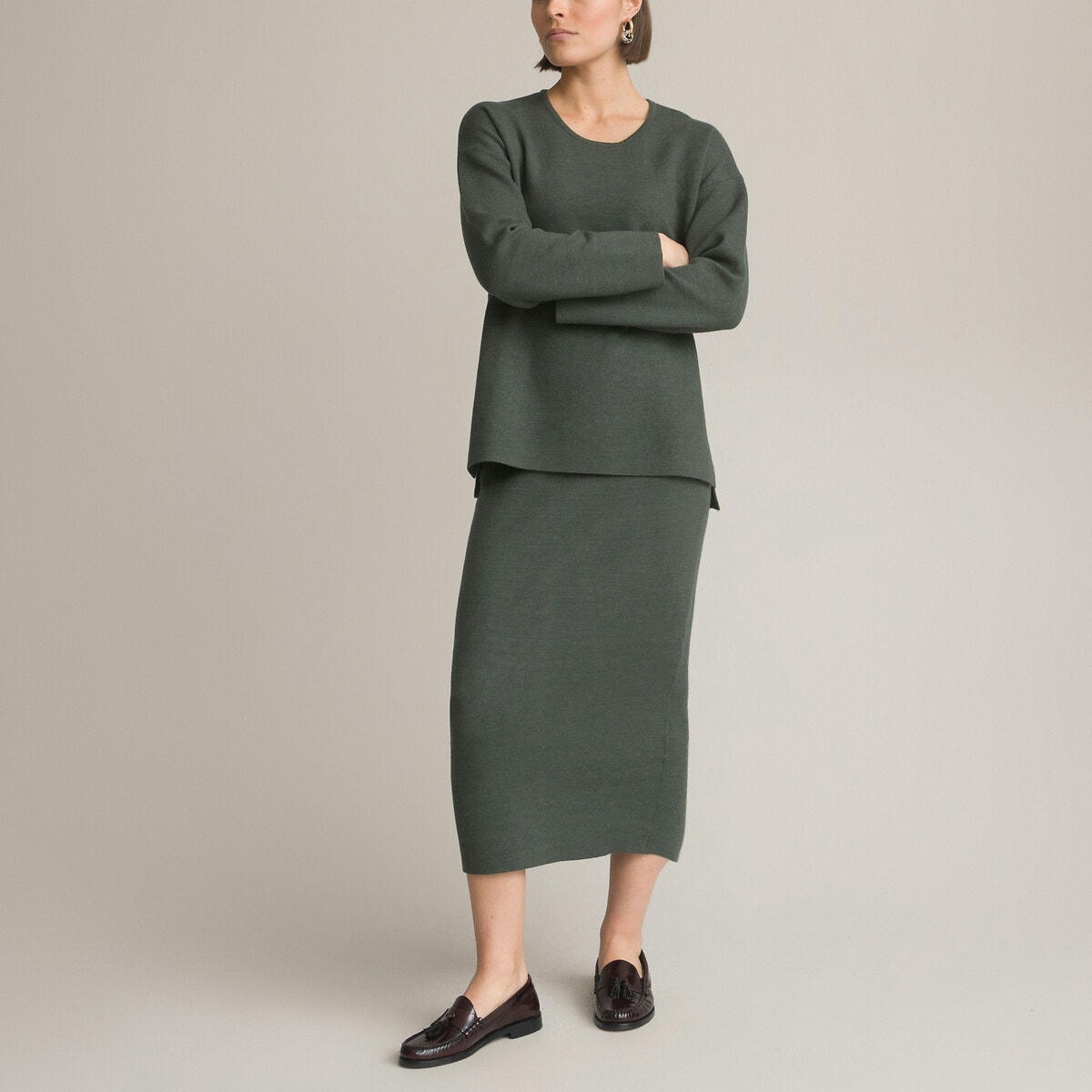 Pull col rond en maille milano