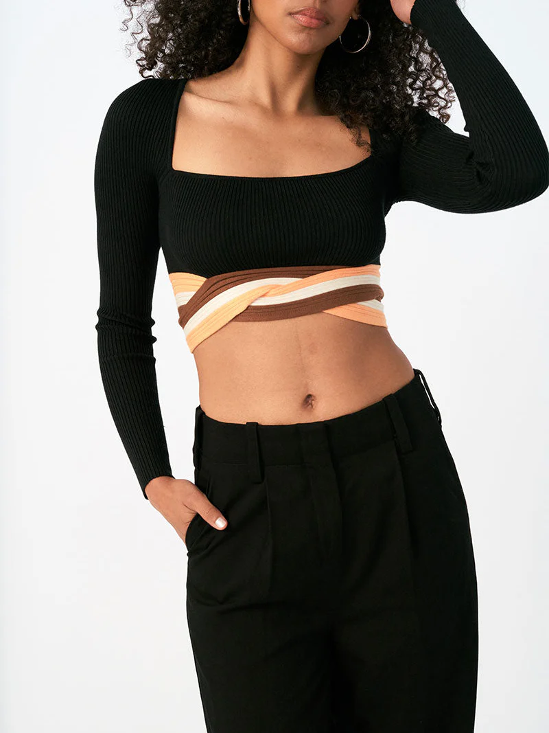 Inertia Long Sleeve Knit Crop Top