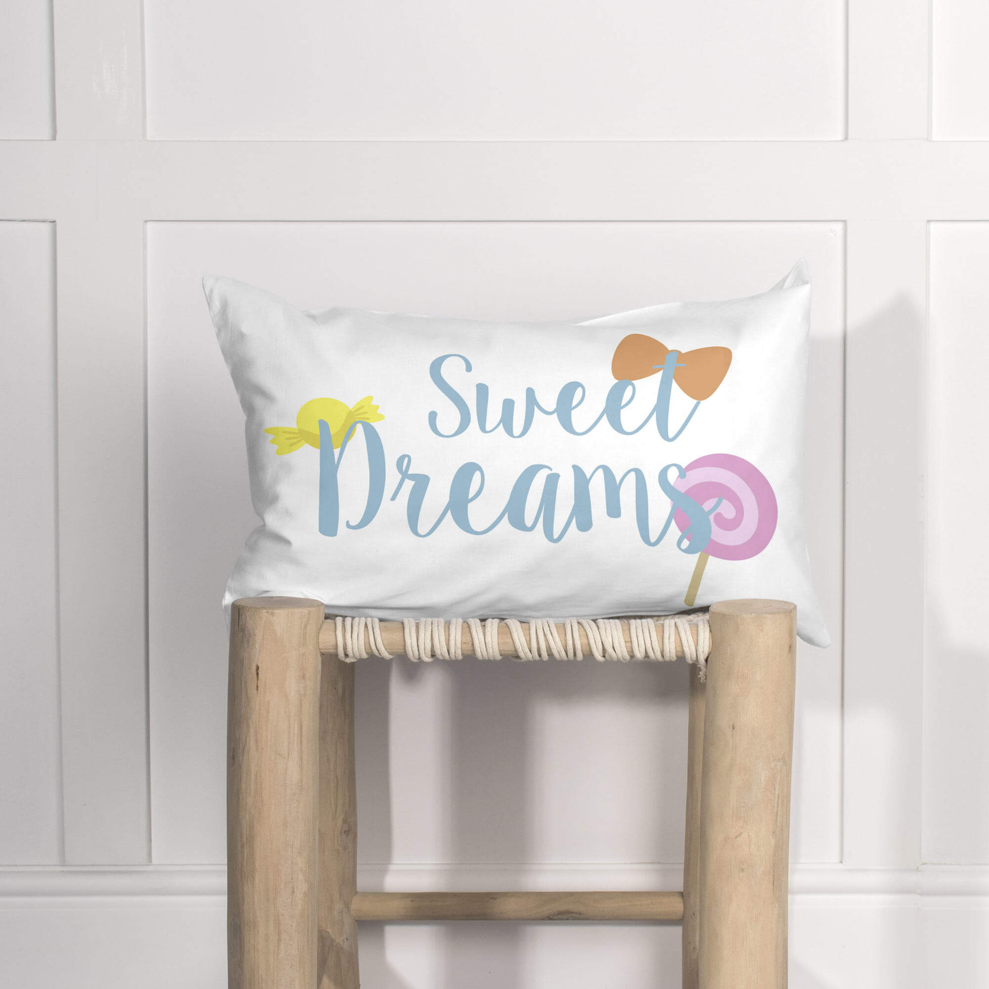 Candies Kussenhoes 50x30 cm Happynois, Veelkleurig, 100% katoen, de kw