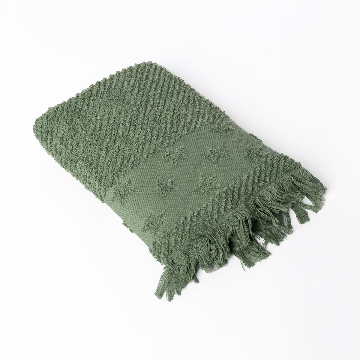 Toalha de mãos verde com estrelas 50x90cm