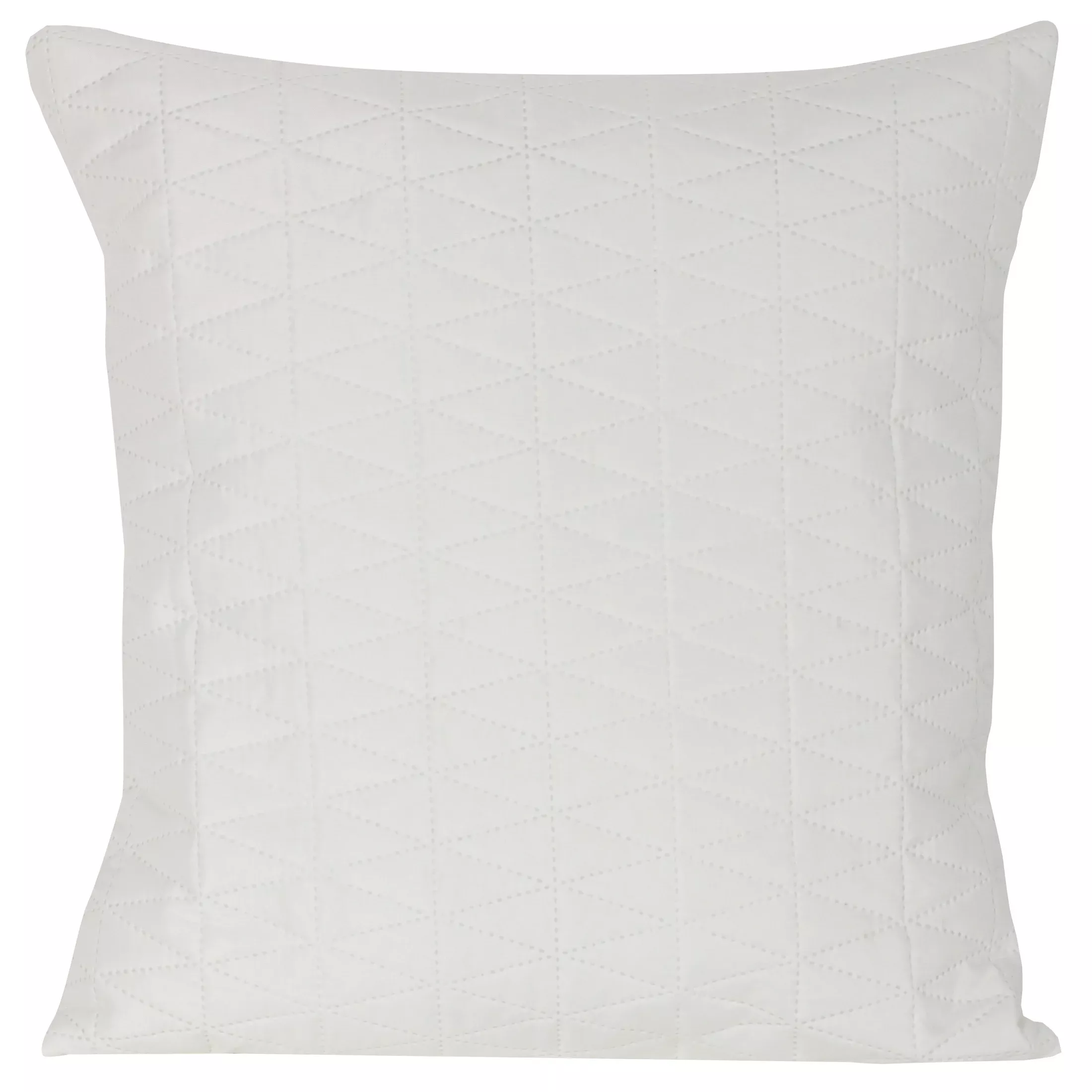 Poszewka na poduszkę 40x40 cm biała pikowana w geometryczny wzór techniką hot press BONI