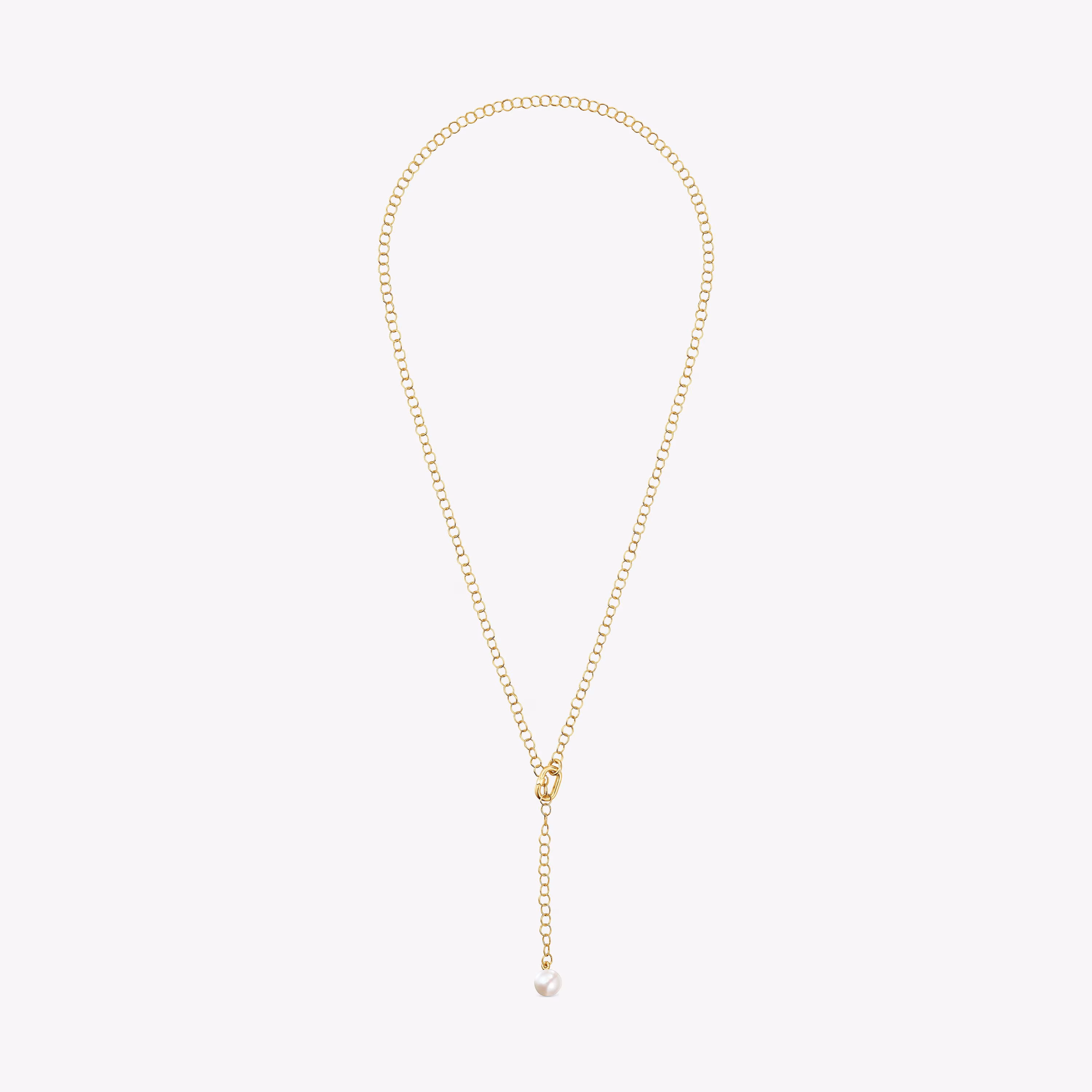 Collar corto de oro y perla cultivada Hold Oval