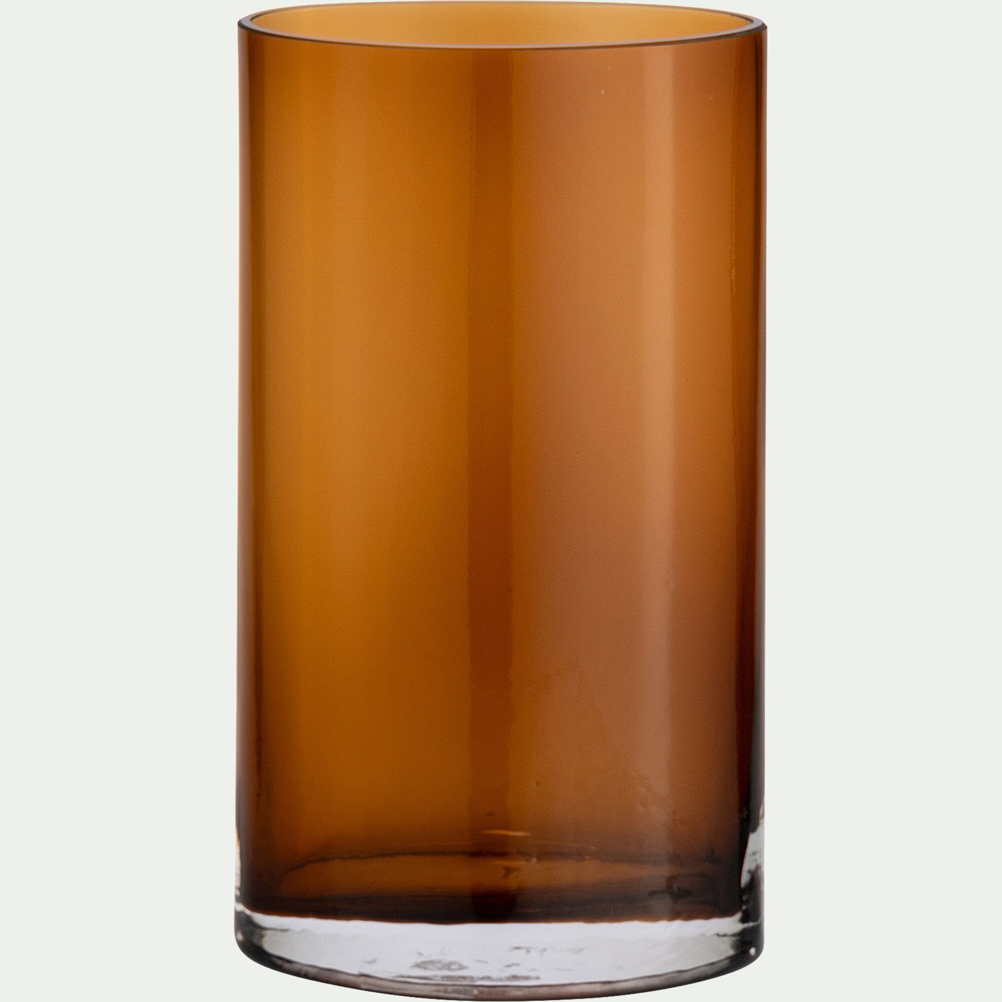 TAORMINA - Vase ovale en verre H25cm - brun rustrel