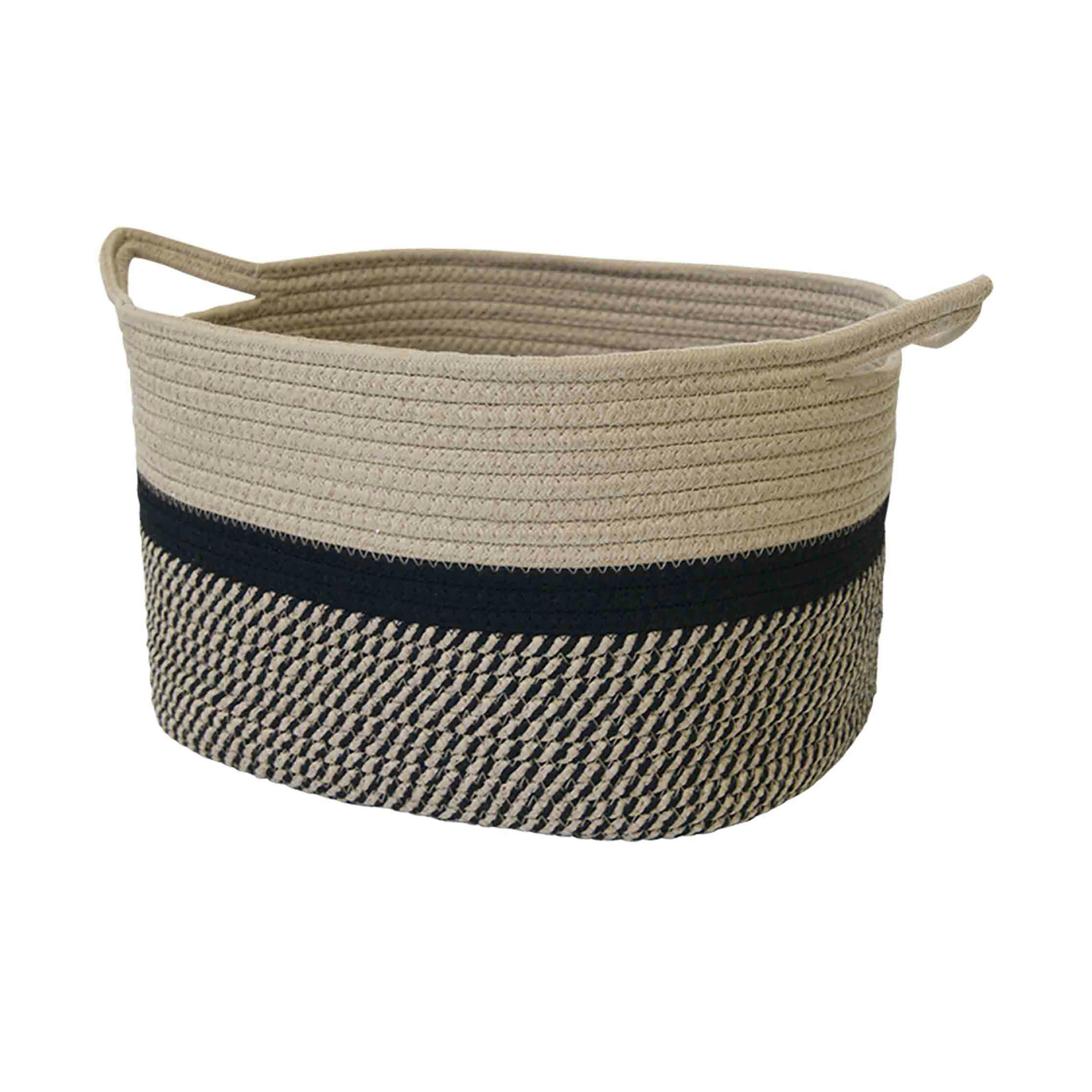 - Panier de rangement en corde noir 34x28x24cm