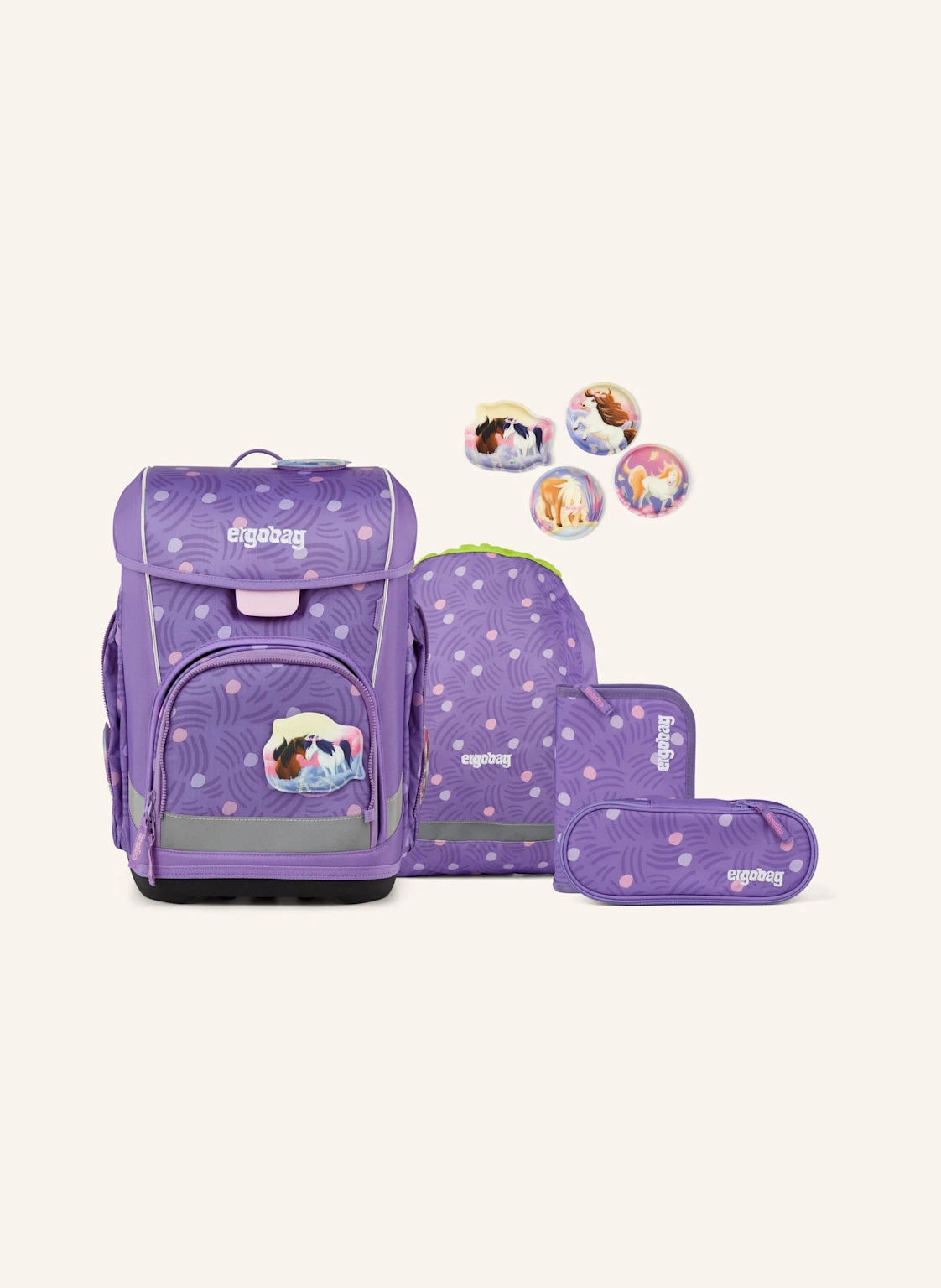 ergobag Schulranzen-Set CUBO LIGHT SET