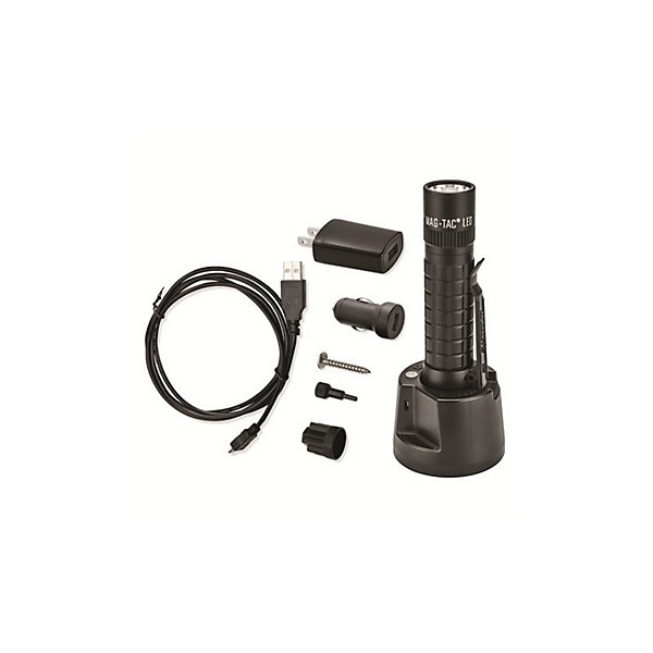 Maglite Lampe torche LED MAG-TAC-R à Batterie rechargeable - tête non-crénelée - Noir