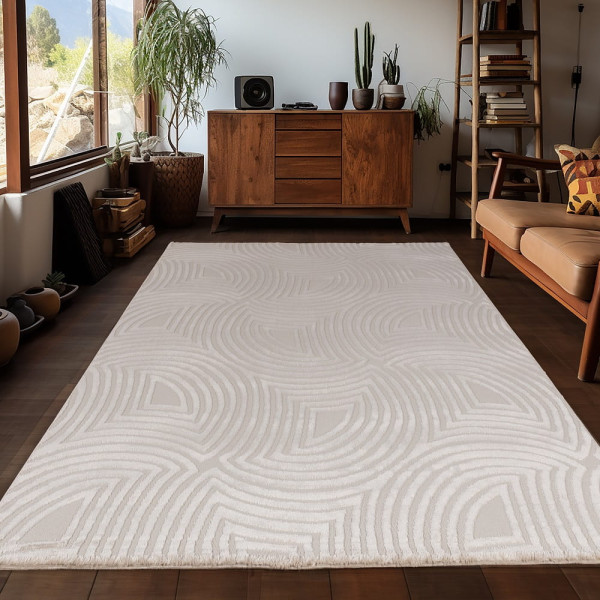 Dywan nowoczesny 3D Sahara Geometria beżowy 80 cm x 150 cm