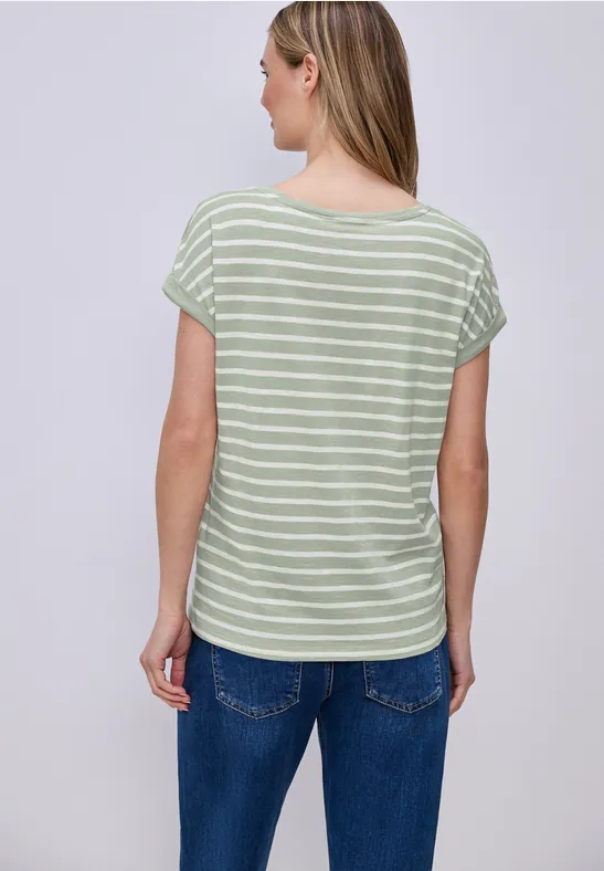 Dropped Shoulder T-Shirt mit Streifen