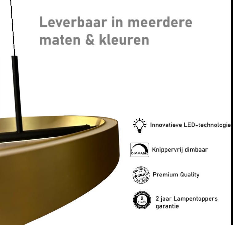 Freelight Freelight Hanglamp Livello Goud Led 47Watt Ø 60cm