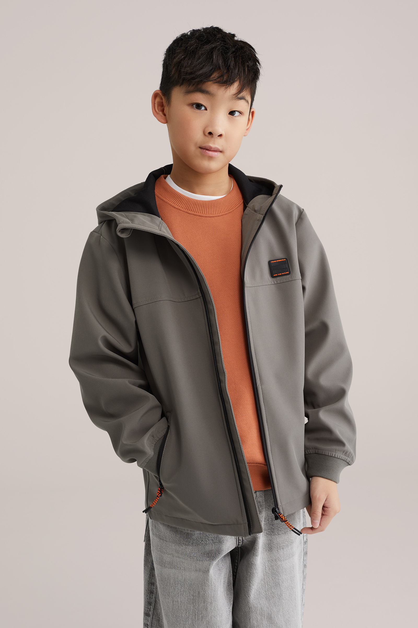 Jongens softshell jack met capuchon