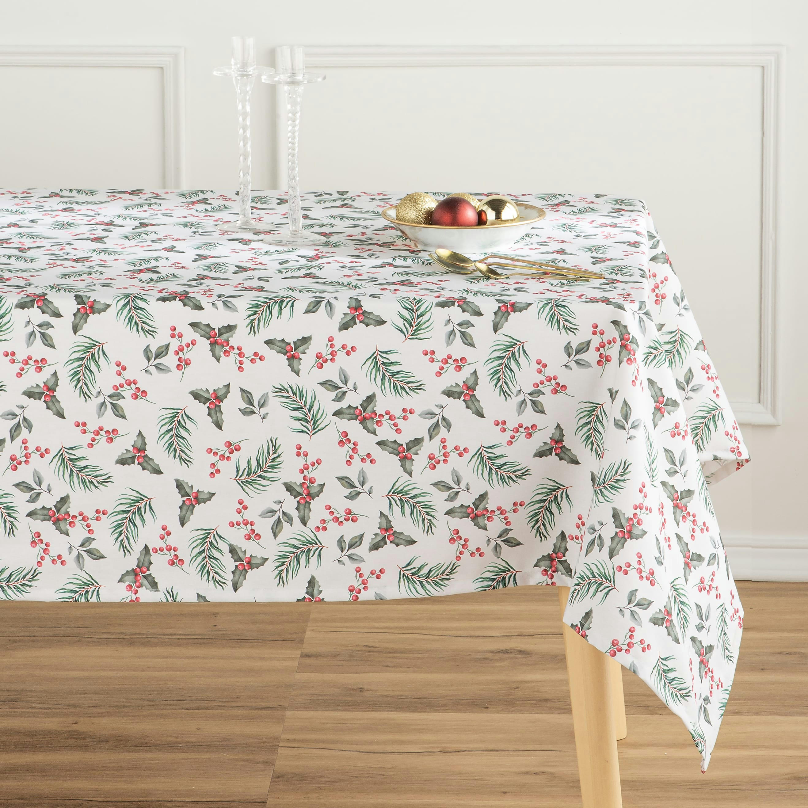 COLLECTION DE NOËL IMPRIMÉE - Nappe en coton antitâche dessin de nöel multicolore 140x140 cm