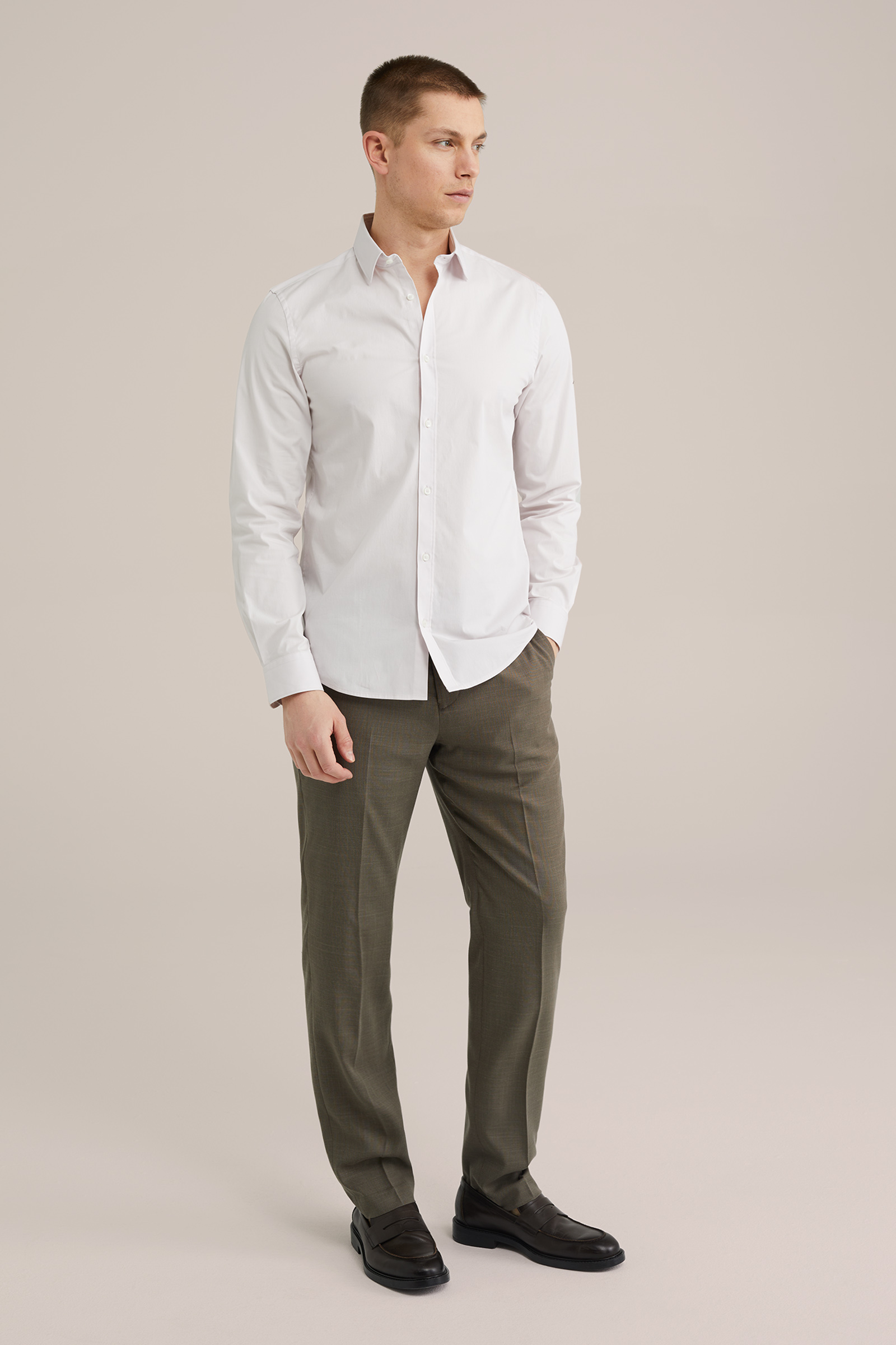 Heren Anti-odour slim fit overhemd met stretch