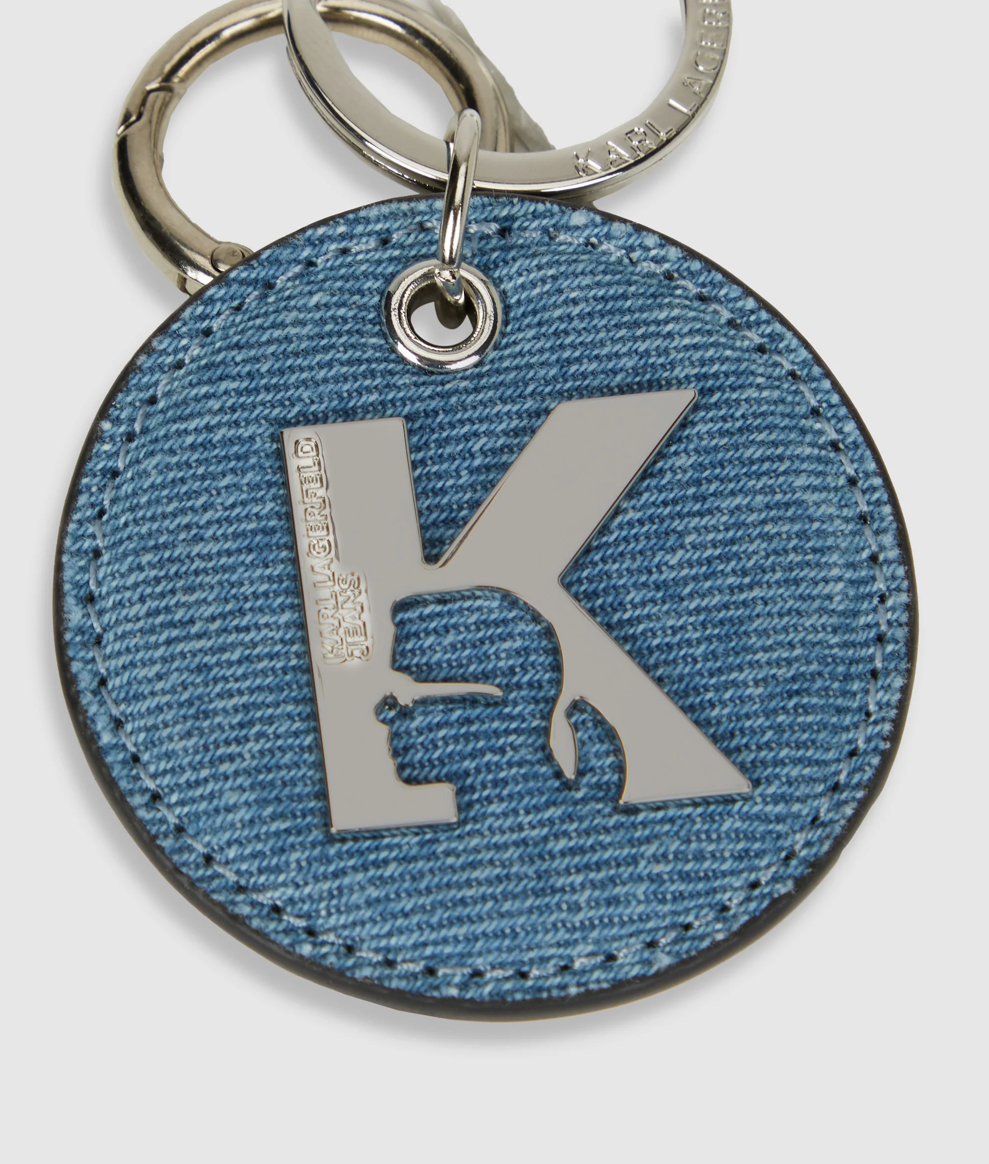 Porte-clé en denim avec logo K