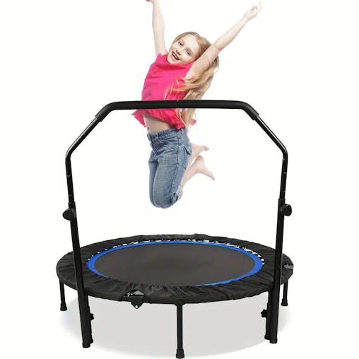 NNETM 1pc 121.92cm Mini Fitness Trampoline with Adjustable Handle - Blue