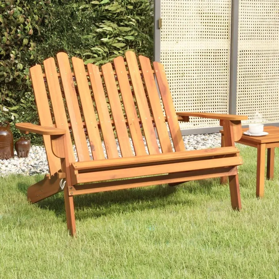 vidaXL - Tuinbank Adirondack - Bruin - Acaciahout - 126 cm - Met kussen
