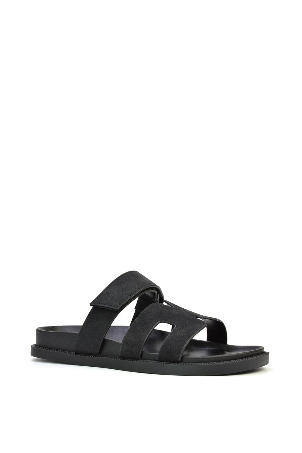 XY London Lydia' Flat Slip On Adjustable Strap Slider Sandals