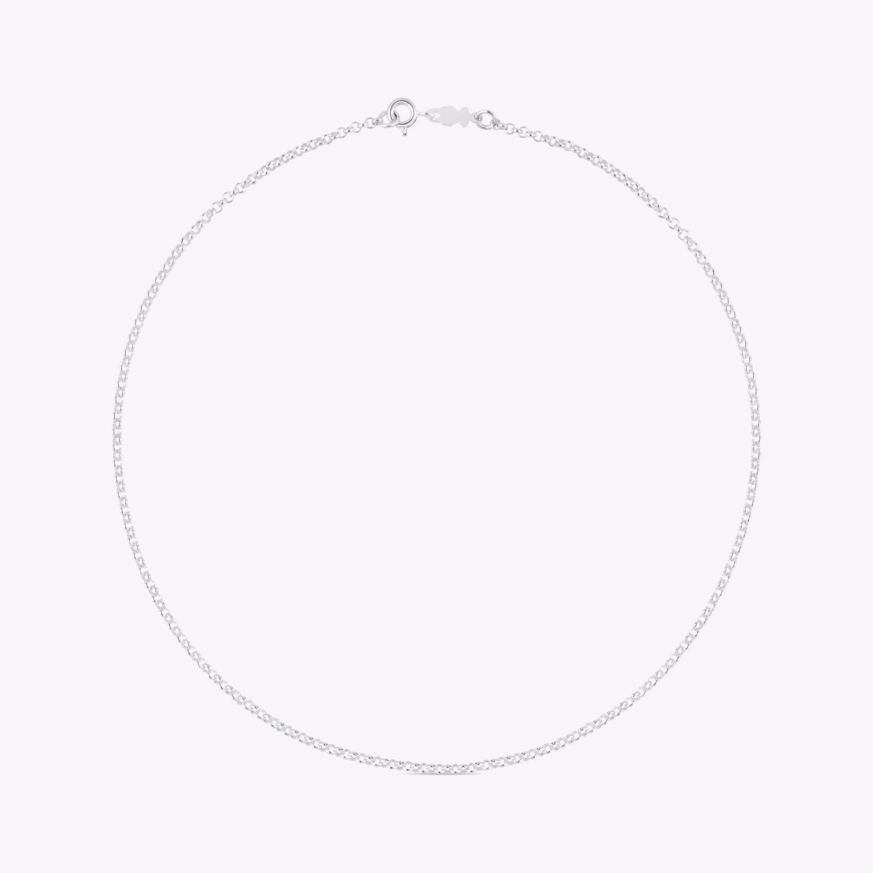 Gargantilla de plata con anillas redondas, 40 cm Chain