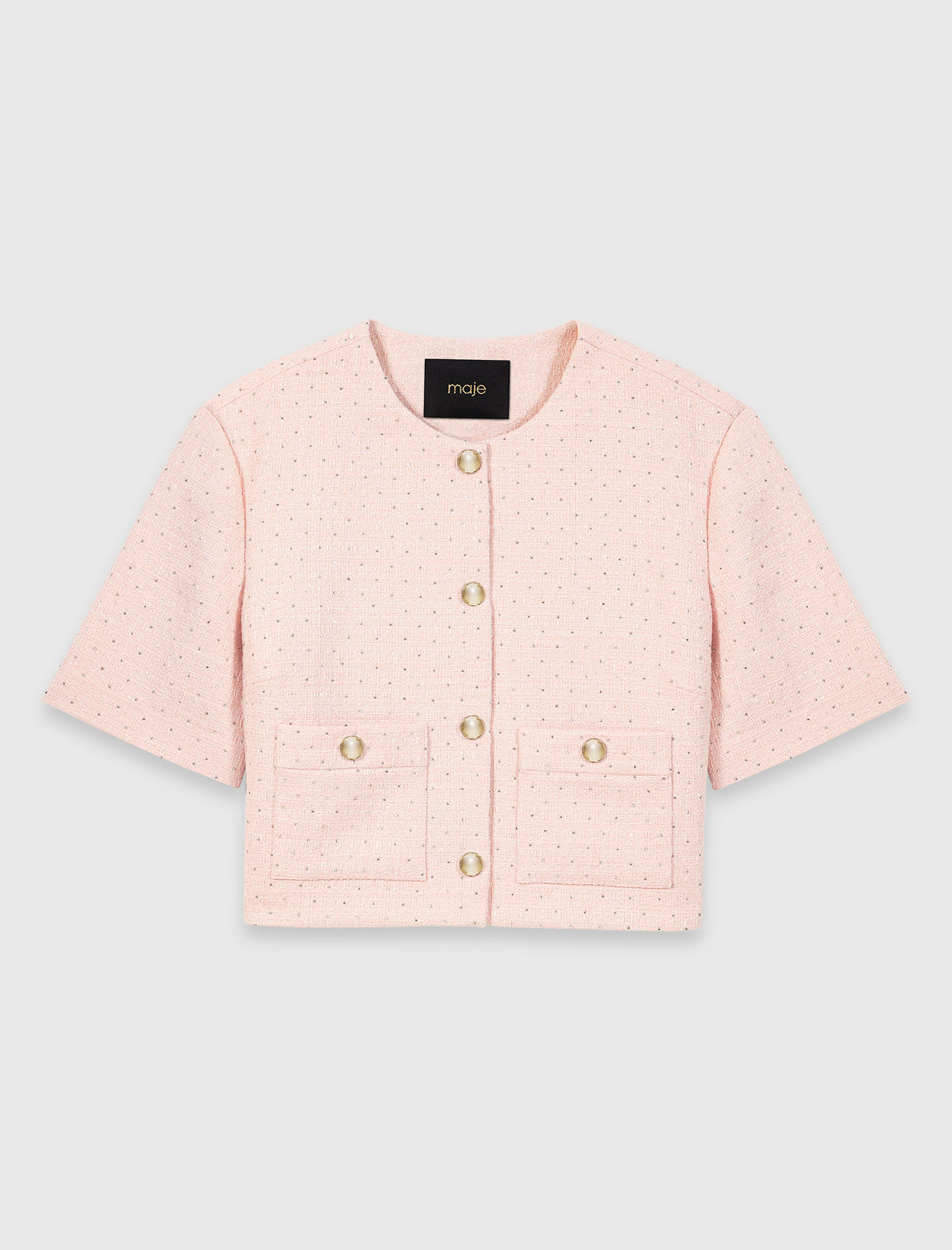 Veste manches courtes en tweed