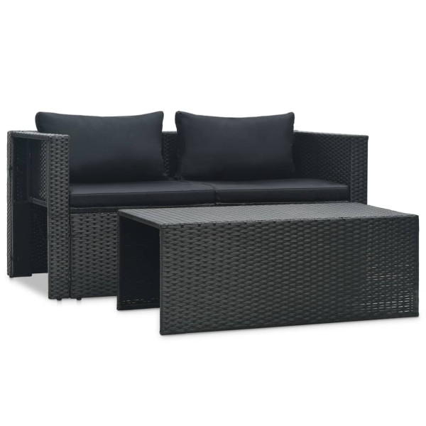 Sofa Czarny Technorattan vidaXL