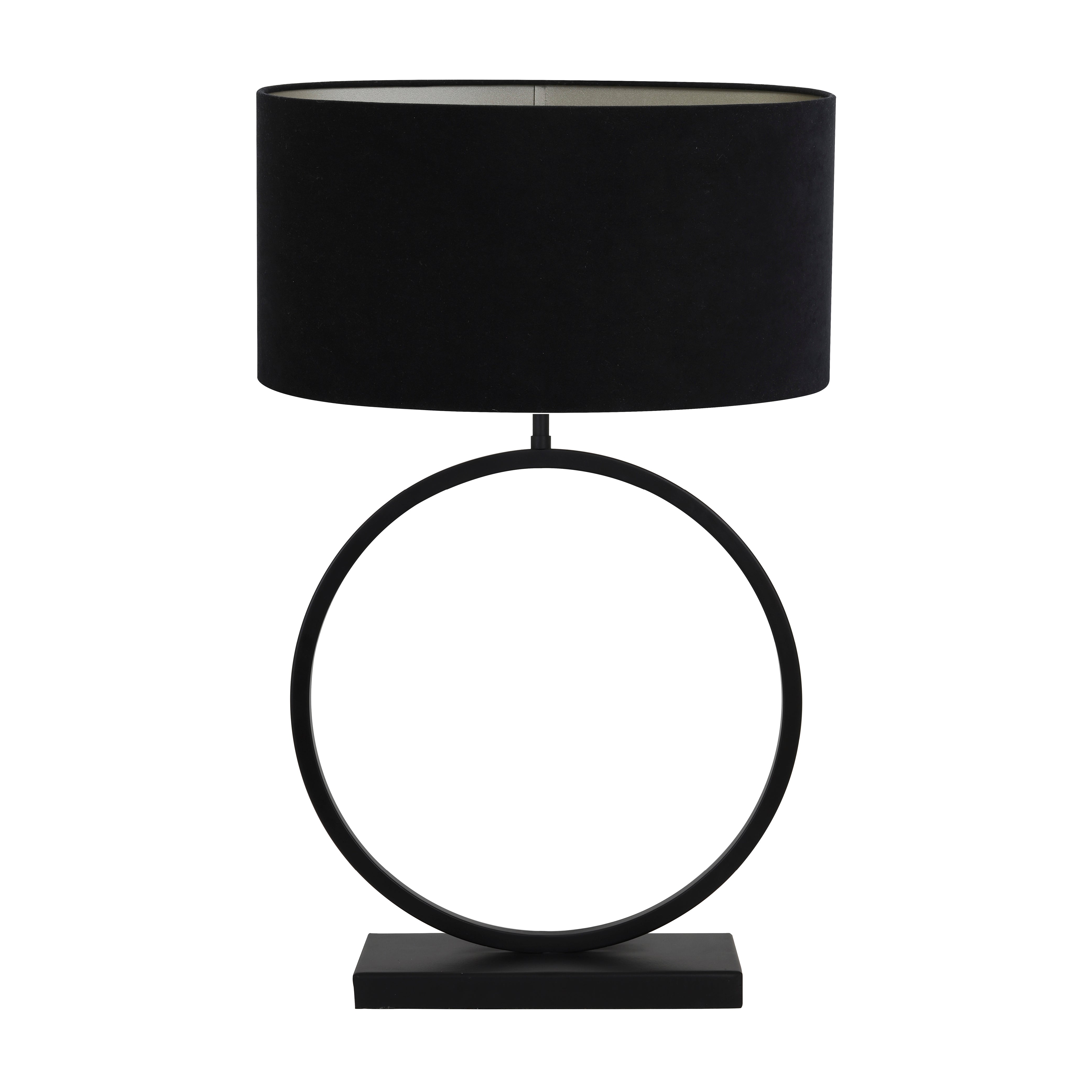 Light & Living tafellamp Liva/Velours ovaal - zwart, zwart - 45x21x70.5cm