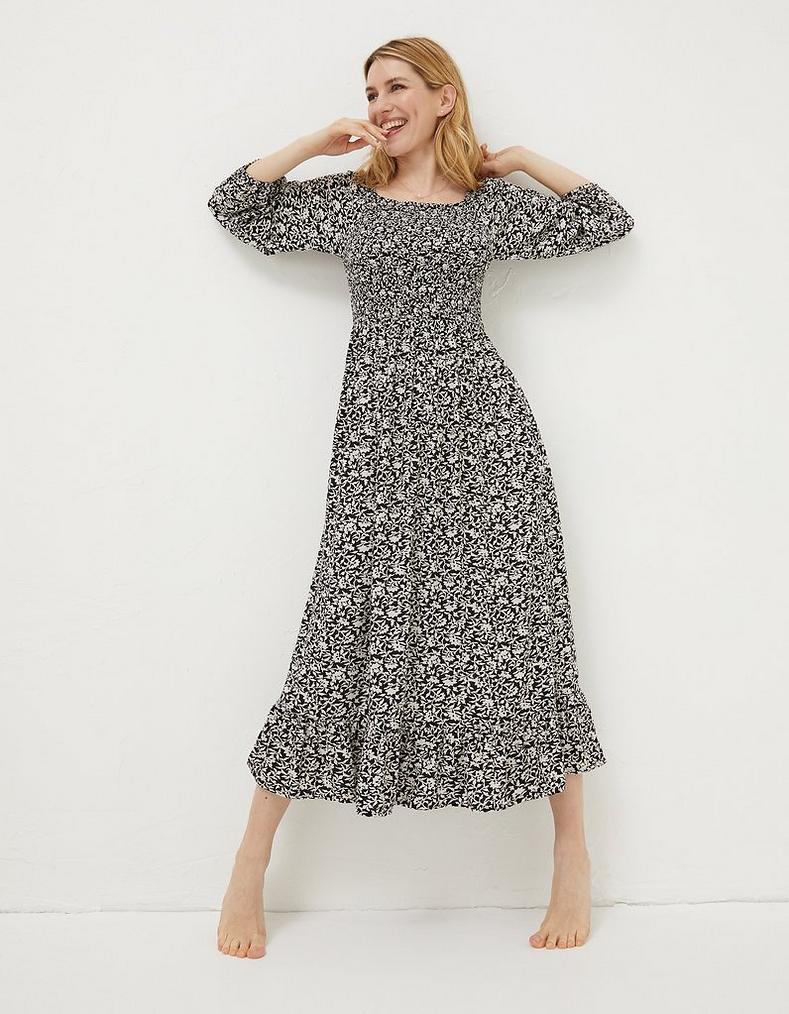 Adele Mono Vines Midi Dress