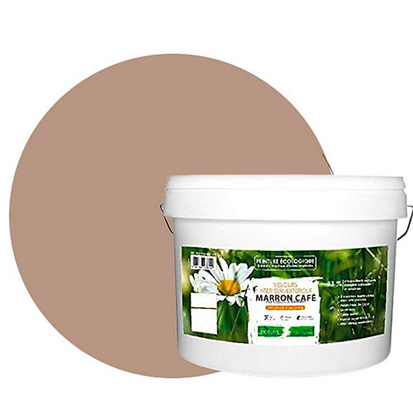 Marron Café Peinture interieur exterieur aspect velours Natura - Marron Cafe - 10L