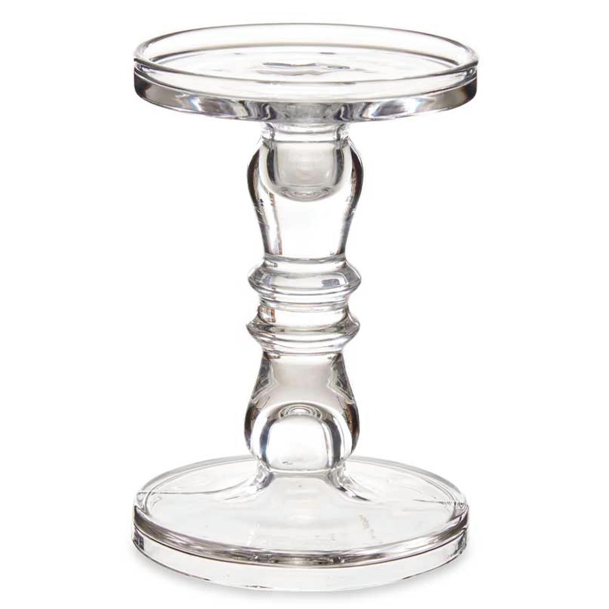 - Chandelier porte bougie en verre taillé 13x13x19cm