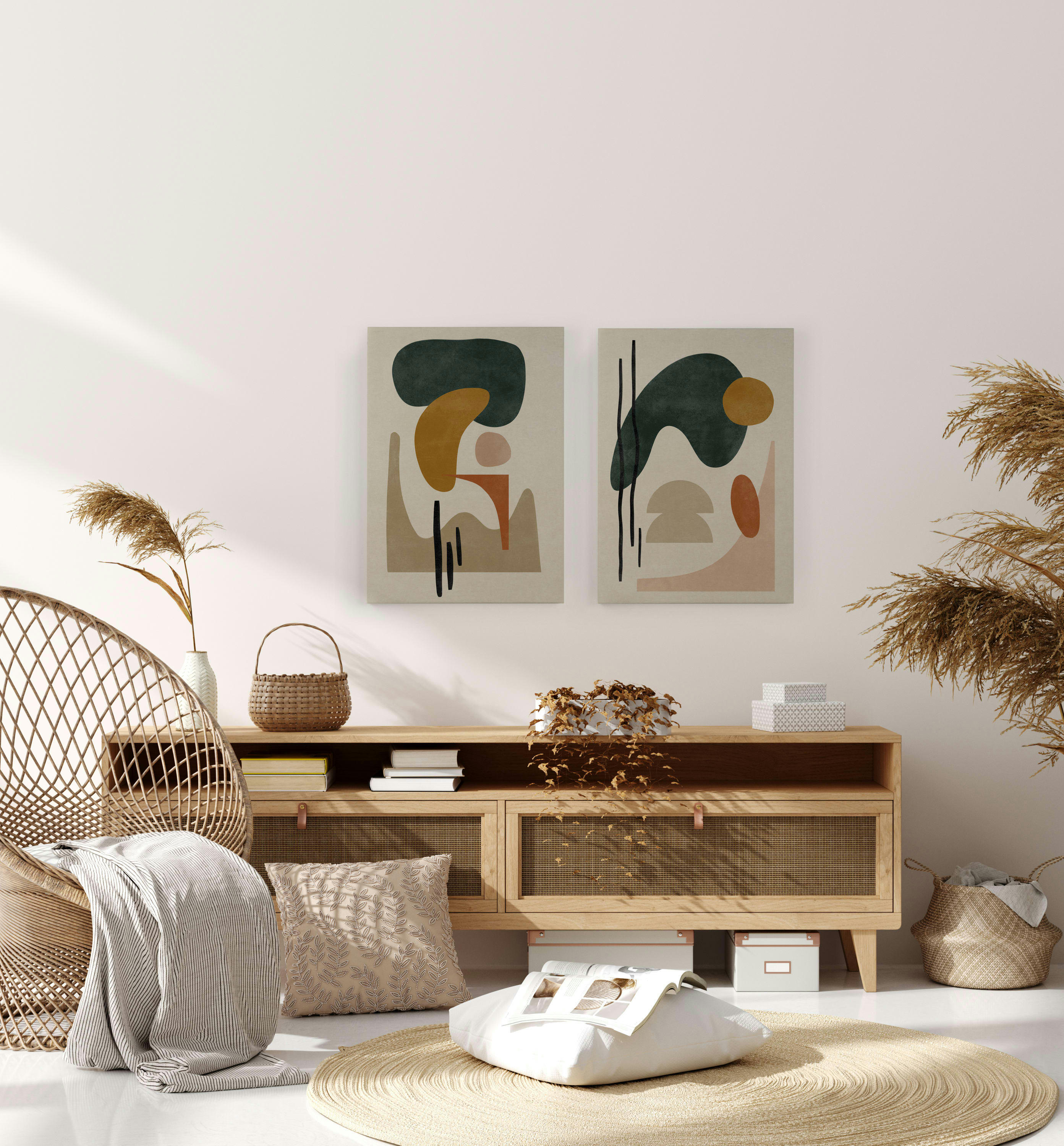 ABSTRACT SUNSET - Peinture sur toile 60x40 imprimé HD Coucher de soleil abstrait