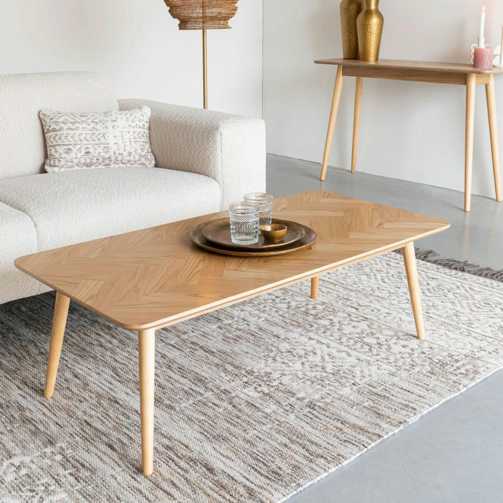 FABIO - Table basse en bois 120x60cm bois clair