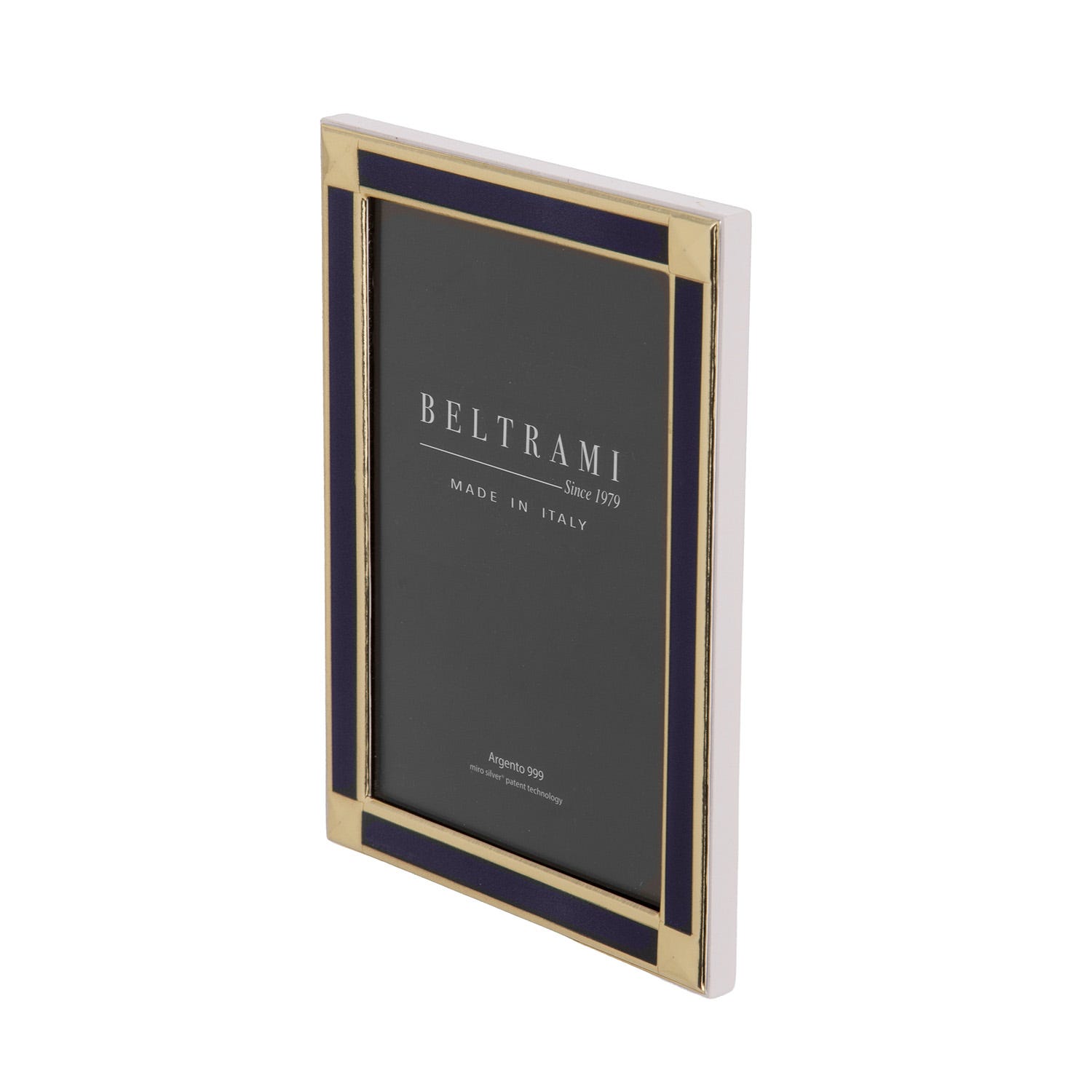 Cornice blu zaffiro e oro foto 10x15 cm Beltrami con argento Miro Silver