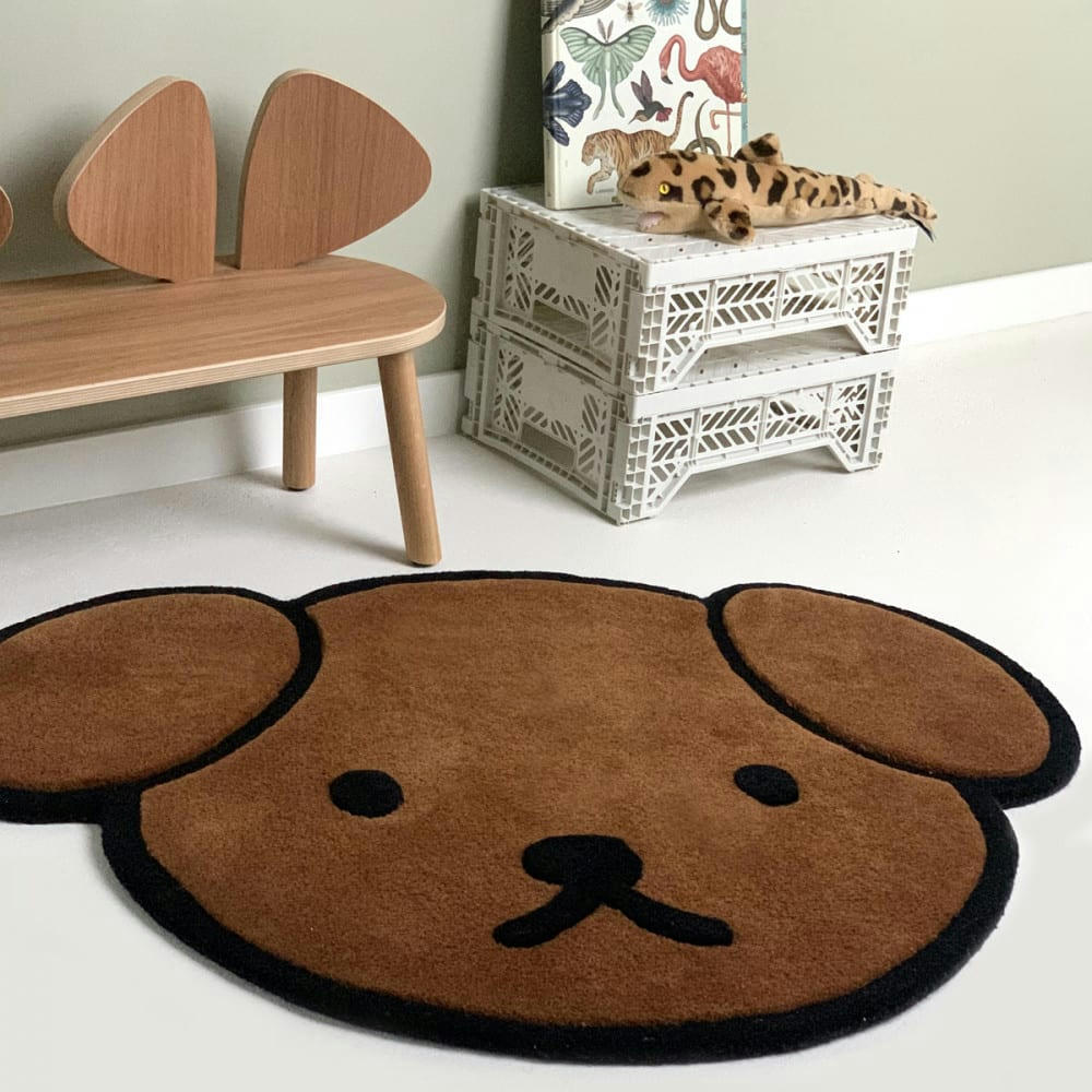 SNUFFY - Tapis de sol ours tissu marron