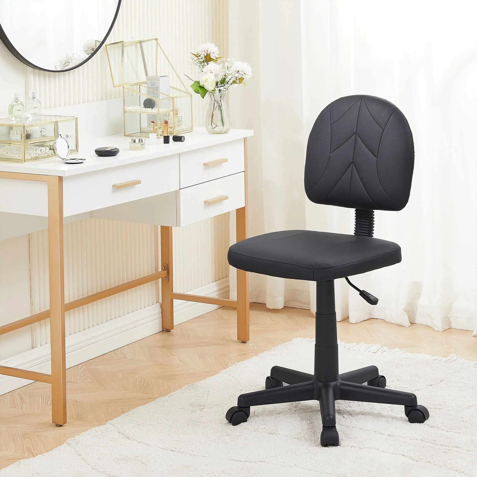 Javlergo Simple Design Desk Chair, Morden Adjustable Height Office Chair Desk Chair without Arm