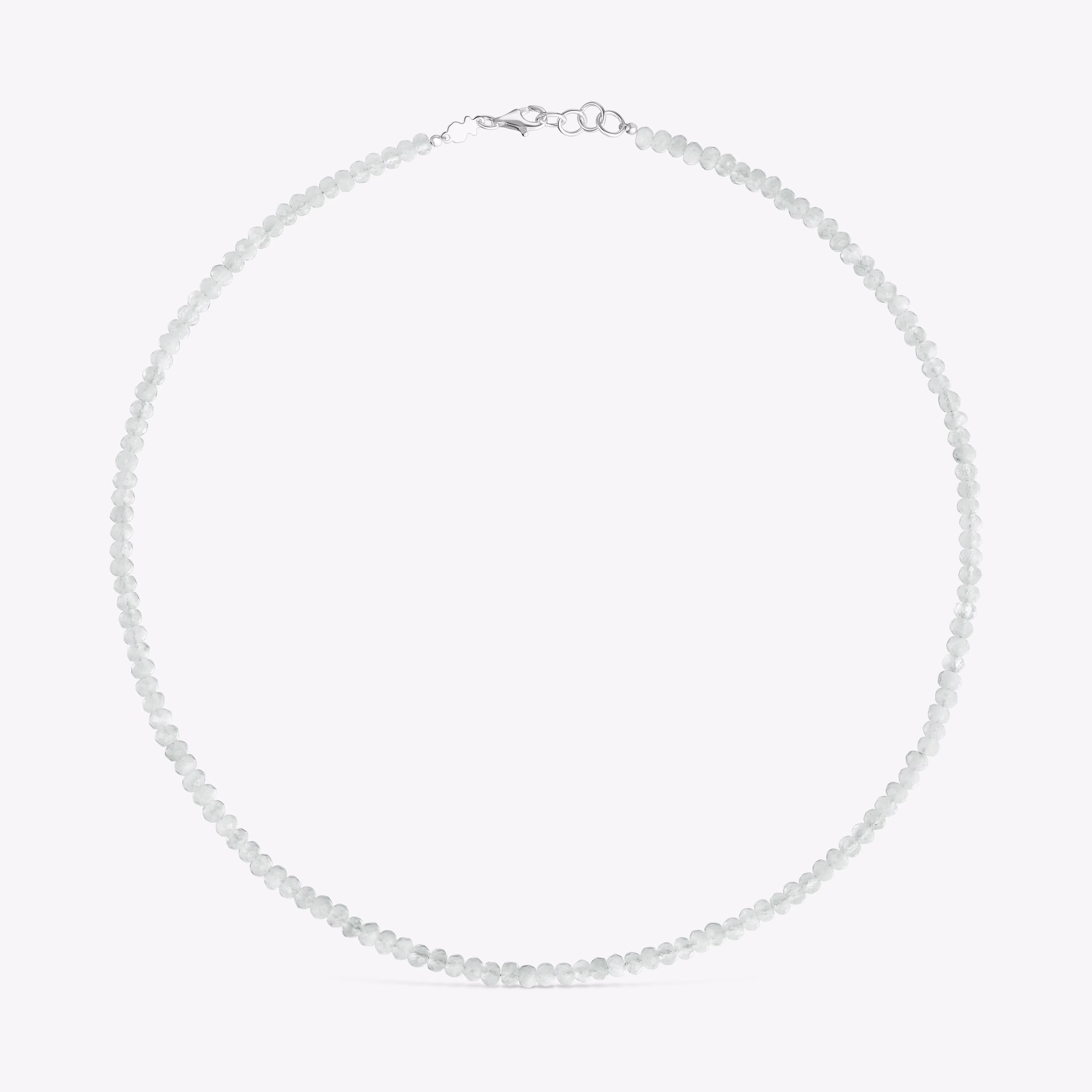 Collar corto de plata y piedra luna Basic Colors